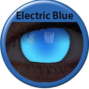 Soczewki kolorowe błękitne, neonowe Glow Electric Blue - zerówki